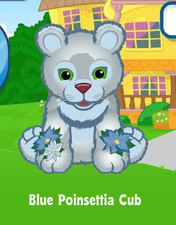 Webkinz Blue Poinsettia Cub Virtual PET Adoption Code Only Messaged Webkinz