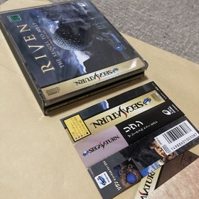 SS Sega Saturn RIVEN THE SEQUEL TO MIST Obi with postcard etc. RIVEN THE SEQUEL
