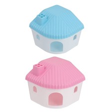 2Pcs Small Animal Hideout Hamster House Hut Small Nesting Toy Cage Accessory