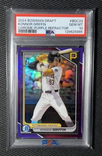 2024 Bowman Draft Konnor Griffin 1st Purple Refractor /250 #BDC-22 Psa 10