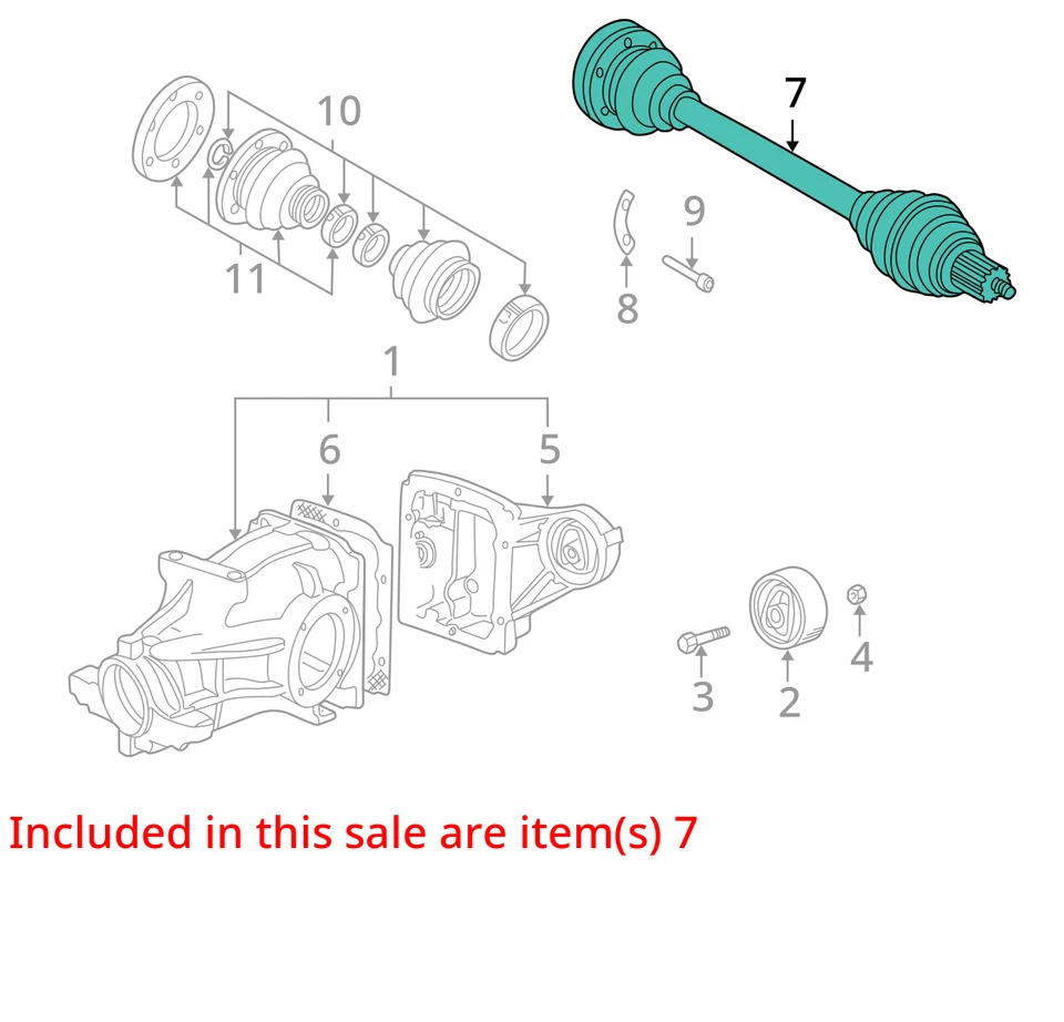 Axle Shaft Hatchback Ti Fits 95-99 BMW 318i 30371140 - Image 3 of 4