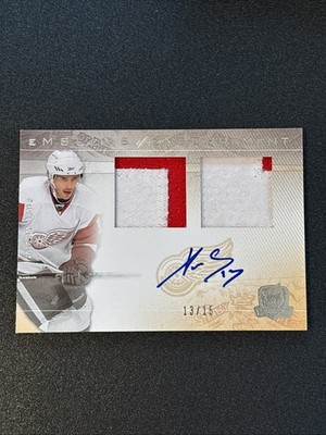 2009-10 UD The Cup Pavel Datsyuk Emblems of Endorsement Dual Patch Auto 13/15