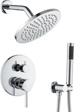 RF SUNUAN Shower System Chrome Shower Faucet Set, 8" With Handheld Spray