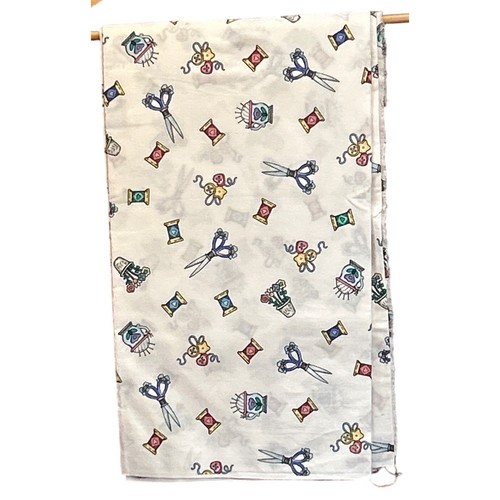 Vintage Unbranded Sewing Print Fabric Cottagecore Grannycore Novelty Notions