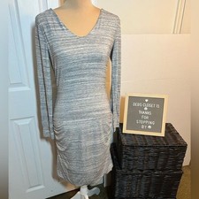 Banana Republic Women’s Dress Bodycon Gray Heathered Ruched Bottom Size Medium