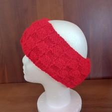  XL Handmade Knitted Wool Headband   Cozy  Stylish Winter Hair Accessory- Red