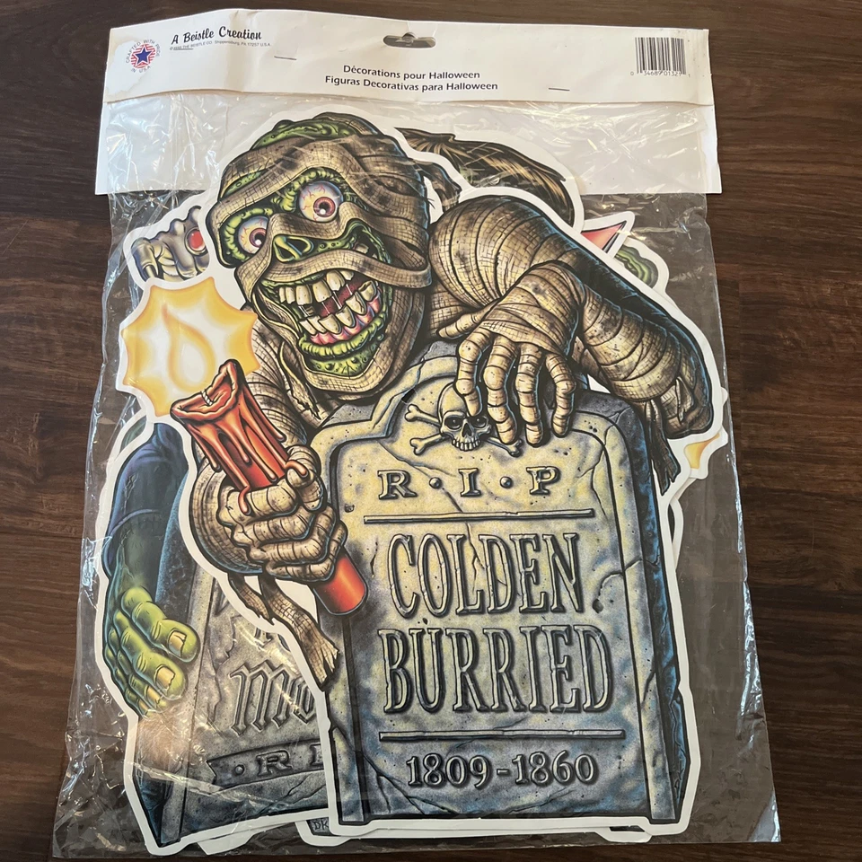 Cuatro decoraciones de Halloween de 16" de colección 1999 Beistle Graveyard Ghouls Nuevo de Lote Antiguo Foto 2 de 4