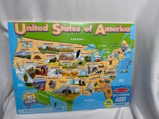 Melissa  Doug Wooden USA Map Puzzle 45pc Sealed Educational Ages 5 