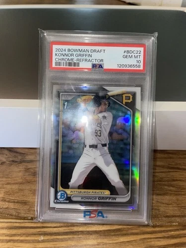 KONNOR GRIFFIN PSA 10 2024 Bowman Draft Chrome Refractor 1st