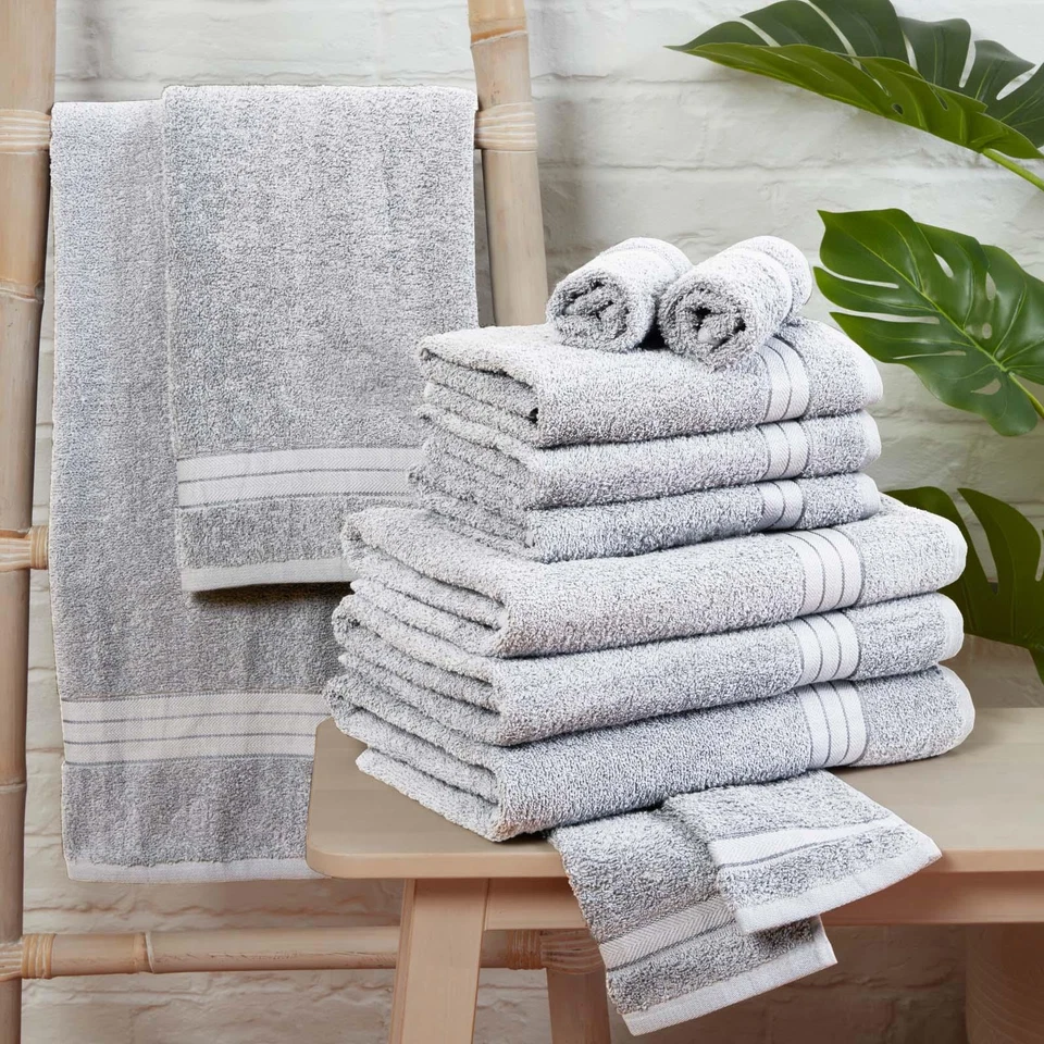 Dreamscene Luxury 100% Cotton Towels Bale Set Large Soft Bath Hand 12 PC 500 GSM
