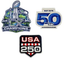 Super Bowl 60 Patches Seahawks Embroidery iron on Patch 3 PC 3