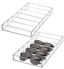 SOUJOY 2 Pack Acrylic Sunglasses Organizer, 6 Slot Clear Eyeglasses Storage...