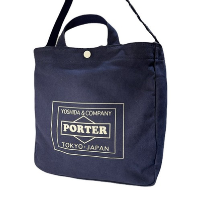 #ad PORTER × URBAN RESEARCH 2Way Tote Bag Blue Canvas Shoulder Bag Yoshida Japan $89.99