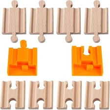 Toys 8 Pcs Wooden Train Track Male-Male Female-Female Adapter Pack Fits Thomas