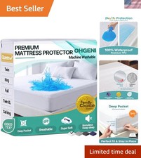 Luxury Waterproof Queen Mattress Protector with Deep Pocket, Soft Washable