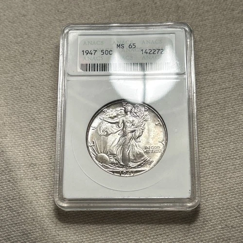 1947 WALKING LIBERTY HALF DOLLAR NGC MS 65 Gorgeous WHITE GEM Older Holder DC