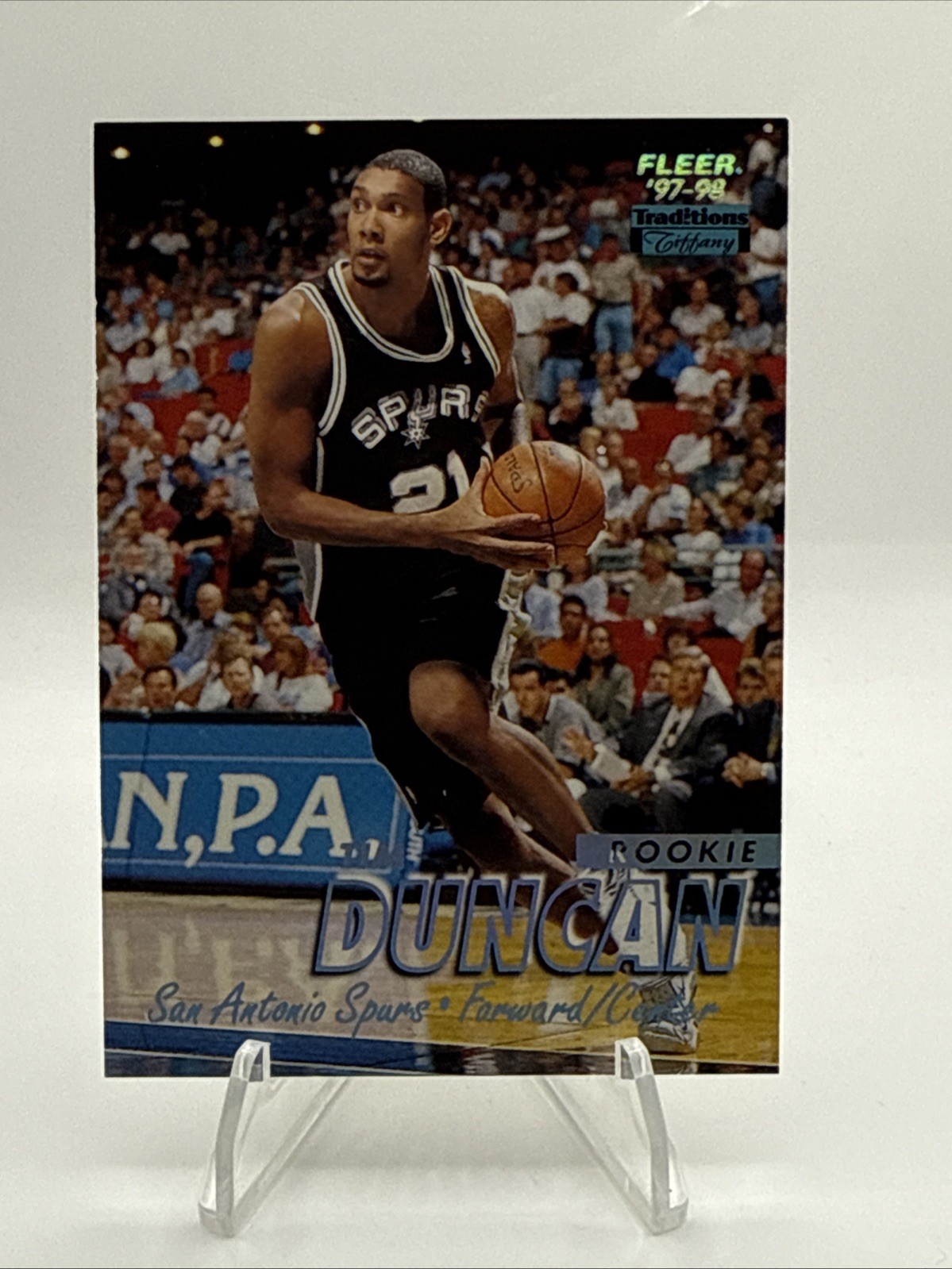1997-98 Fleer Tim Duncan Traditions Tiffany Rookie RC #201 Spurs