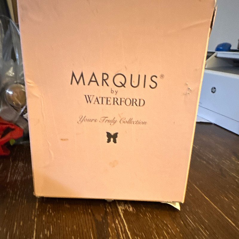 Yours Truly Collection” Marquis by Waterford Glass Flutes with Original Box