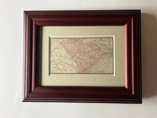 1887 SOUTH CAROLINA State Map Pocket Atlas Map Framed w/Mat SEE DESCRIPTION