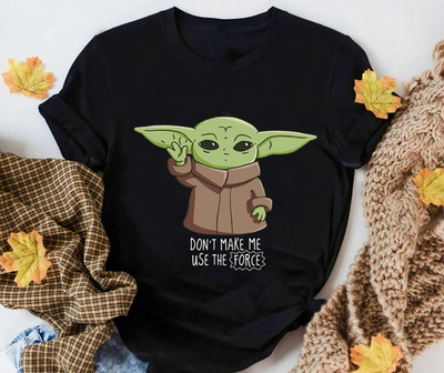 Disney Star Wars Baby Yoda Black T-Shirt , Don't Make Me Use The