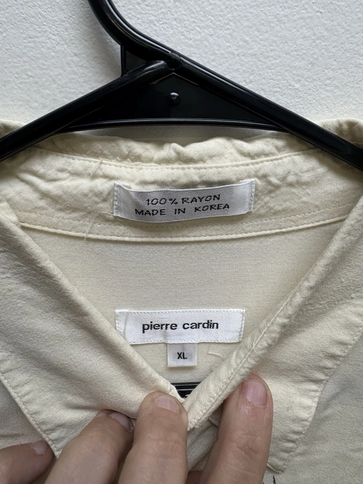 Camisa Hawaiana Pierre Cardin Palm Tree 100% Rayón Hombre’s XL Foto 4 de 4