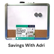 Wexford Magnetic Dry erase Corkboard Combo 11 x14 Scratch Resistant NEW