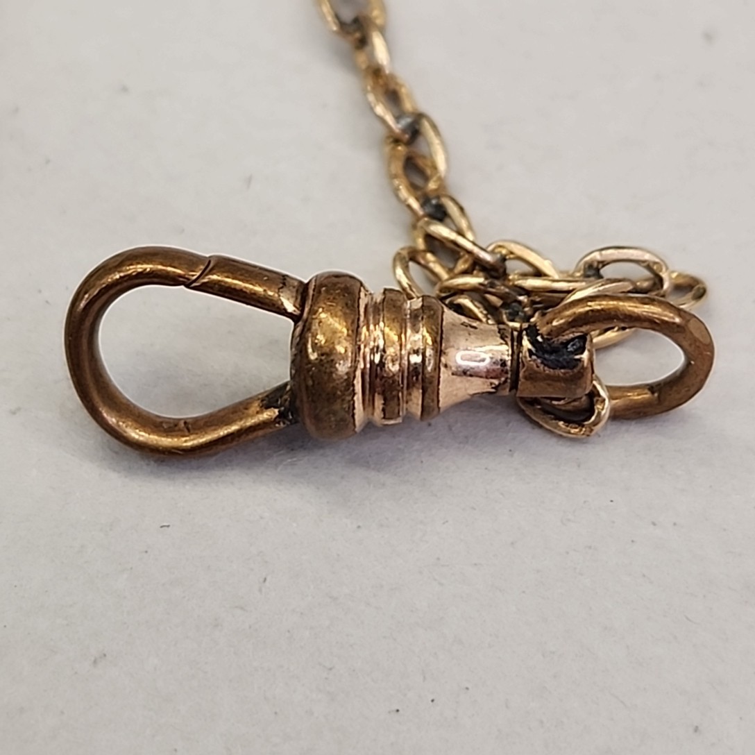 Antique Watch Fob R & F Simmons Victorian Gold Filled Mesh Band 4.25"