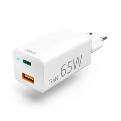 Hama Schnellladegerät, GaN, 1x USB-C, 1x USB-A, Mini-Ladegerät, PD, 00201643 - Bild 1 von 4