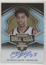 2016 Panini Totally Certified Rookie Roll Call Gold 6/10 Deyonta Davis Auto 0ed0