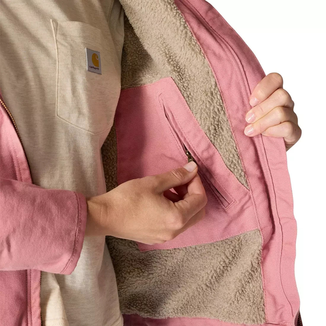 Carhartt Sierra Jacket Sherpa Lined Womens Small WJ141 PKR Pink