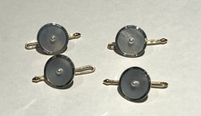 KREMENTZ SET OF 4 SEED PEARL,MOTHER OF PEARL,GOLD SHIRT STUDS 8.90 GR