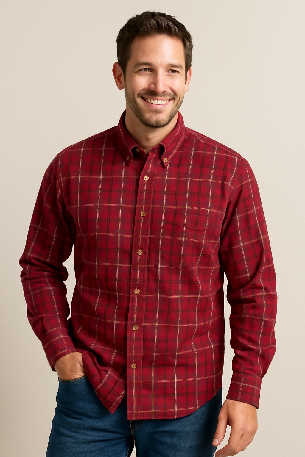 Pendleton Woolen Mills Red Button Front Cotton Me… - image 5