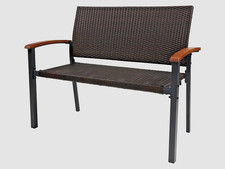 Livarno Alu GEFLECHT SITZBANK »Valencia« Gartenbank Parkbank belastbar Braun NEU
