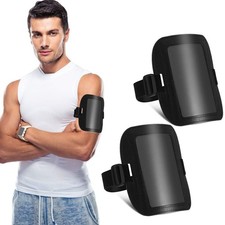 Men PU Card Holder Wristband ID Card Holder Arm Adjustable ID Badge Elastic
