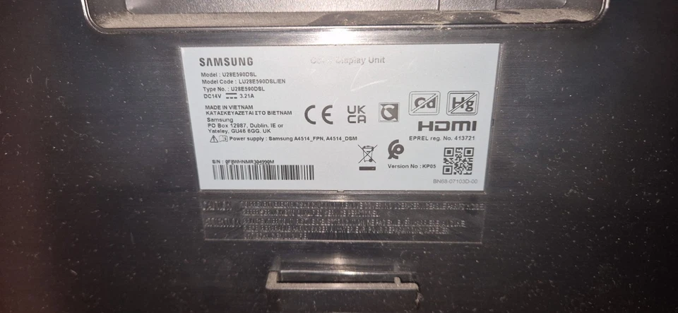 Samsung U28E590DSL 28 Zoll Breitbild TN LED Monitor - Schwarz-Glänzend - Bild 2 von 2