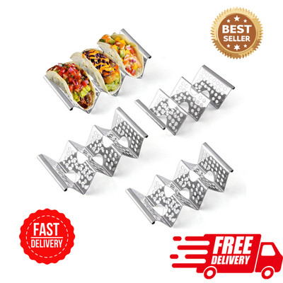 Taco Holders Set of 4 Taco Stand, Stainless Steel Taco Holder Air Fryer and Oven