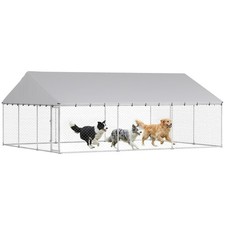 20' x 15' x 8' Outdoor Dog Kennel with Roof, 2 Secure Latches