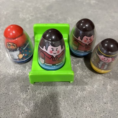 Vintage 1970 Weeble wobble toys &  Bed Accessory Lot 5 Pieces