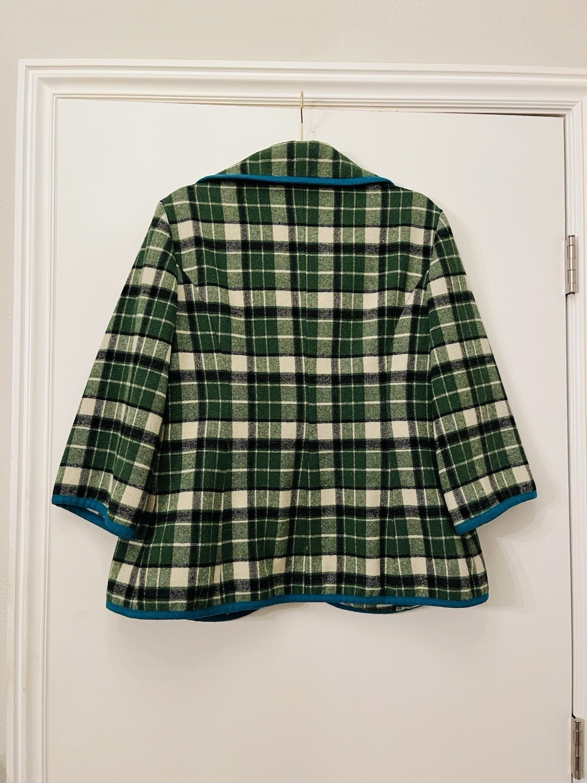 Tabitha Green Plaid Collared Blazer, Button Closu… - image 3