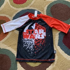 Kids Youth Star Wars Rash Guard Swim Shirt Quarter Sleeve Size 7/8