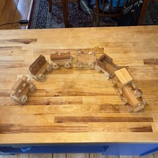 Wooden Train Set Get Your Kids Away From Screens and Use Their Imagination EUC