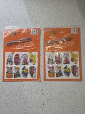 EASTER SPRING CHICK  EGGS Vintage 1980's Puffy Scented Stickers 2 Sheets