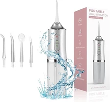 Cordless Water Dental Flosser – 3 Modes, 4 Heads, IPX7 Waterproof, Rechargeabl