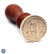 Medieval Initial Alphabet Wax Seal Stamp, Brass Head Wooden Handle, for Thank...