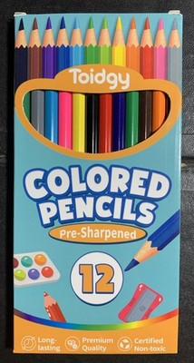 Toidgy Colored Pencils Pre-Sharpened (12 Count)