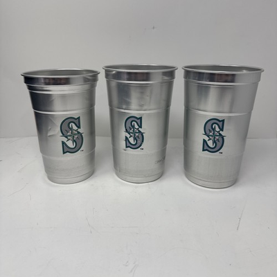 #ad 3 Aluminum Draft Cocktail Cups 8 oz from MLB Seattle Mariners T Mobile Park $12.95