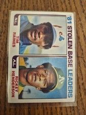 Rickey Henderson/Tim Raines, '81 Stolen Base Leaders, Topps, 1982, #164