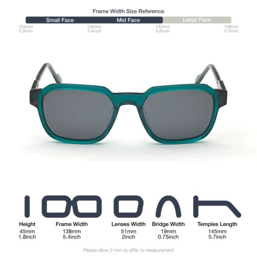 Dafullhou rechteckige quadratische polarisierte Sonnenbrille Herren Damen Acetatschirme - Bild 2 von 18
