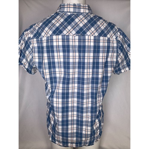 Hurley Blue Plaid Button Up Short Sleeve Shirt Men's MEDIUM - Picture 7 of 11