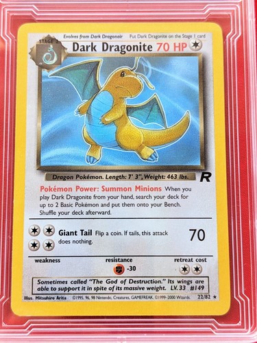 Dark Dragonite 22/82 2000 Pokemon Rocket | Near Mint | Rare in Protected Case